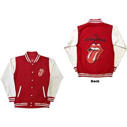 The Rolling Stones Unisex Varsity Jacket: Classic Tongue (Back Print)