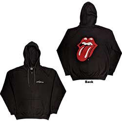 The Rolling Stones Unisex Zipped Hoodie: Logo & Tongue (Back Print)