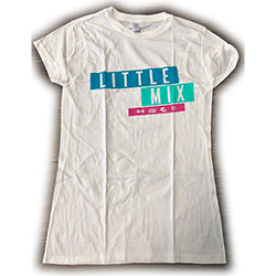Little Mix Ladies T-Shirt: Logo Blue/Pink (Ex Tour)