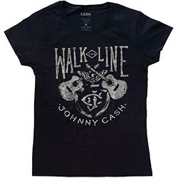 Johnny Cash Ladies T-Shirt: Walk The Line