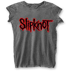 Slipknot Ladies Burn Out T-Shirt: Logo