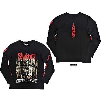 Slipknot Unisex Long Sleeve T-Shirt: Skeleton Flag (Back & Sleeve Print)