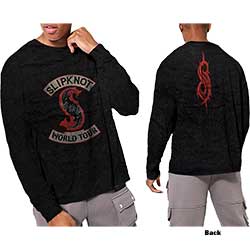 Slipknot Unisex Long Sleeved T-Shirt: Patched Up (Wash Collection & Back Print)
