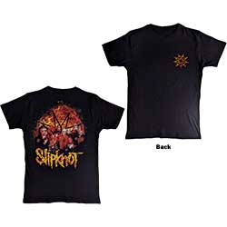 Slipknot Unisex T-Shirt: The End So Far Flame Logo (Back Print)