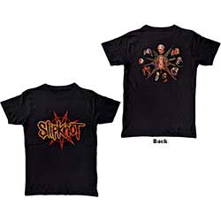 Slipknot Unisex T-Shirt: The End So Far Pentagram Heads (Back Print)