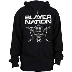 Slayer Unisex Zipped Hoodie: Slayer Nation