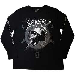 Slayer Unisex Long Sleeve T-Shirt: Dagger Skull (Sleeve Print)