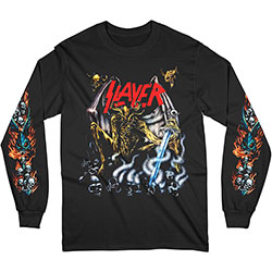 Slayer Unisex Long Sleeved T-Shirt: Airbrush Demon (Sleeve Print)