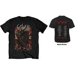 Slayer Unisex T-Shirt: Hellthrone European Tour 2018 (Back Print/Ex Tour)