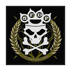 Five Finger Death Punch Standard Woven Patch: Knuckles Crown