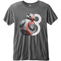 Star Wars Unisex T-Shirt: Episode VIII BB-8 Big Eight (Burnout)