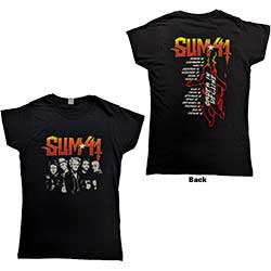 Sum 41 Ladies T-Shirt: Order In Decline Tour 2020 Band Photo (Back Print) (Ex-Tour)