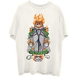 Disney Unisex T-Shirt: The Nightmare Before Christmas Orange Flames Pumpkin King