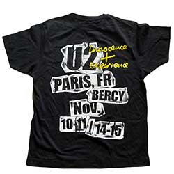 U2 Unisex T-Shirt: I+E Paris Event 2015 (Ex-Tour)