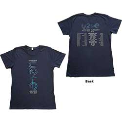 U2 Ladies T-Shirt: I+E 2018 Tour Dates (Back Print)