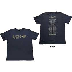 U2 Unisex T-Shirt: I+E 2015 Tour Dates (Back Print)