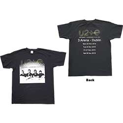 U2 Unisex T-Shirt: I+E Tour Dublin 2015 Bed Photo (Back Print) (Ex-Tour)