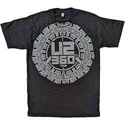 U2 Unisex T-Shirt: 360 Degree Tour Logo (Ex-Tour) (Medium)
