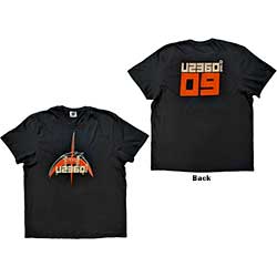 U2 Unisex T-Shirt: 359 Degree Tour 2009 Orange Logo (Back Print & Ex-Tour)