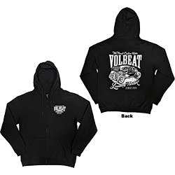Volbeat Unisex Zipped Hoodie: Louder and Faster (Back Print)