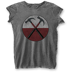 Pink Floyd Ladies T-Shirt: The Wall Hammers (Burnout)
