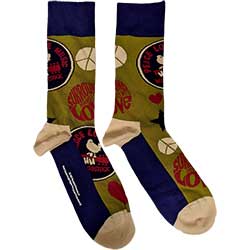 Woodstock Unisex Ankle Socks: Peace - Love - Music (UK Size 7 - 11)