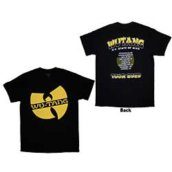 Wu-Tang Clan Unisex T-Shirt: Tour '23 Slanted Logo State Of Mind (Back Print & Ex-Tour)