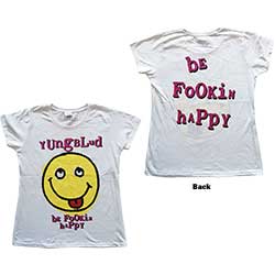 Yungblud Ladies T-Shirt: Raver Smile (Back Print)
